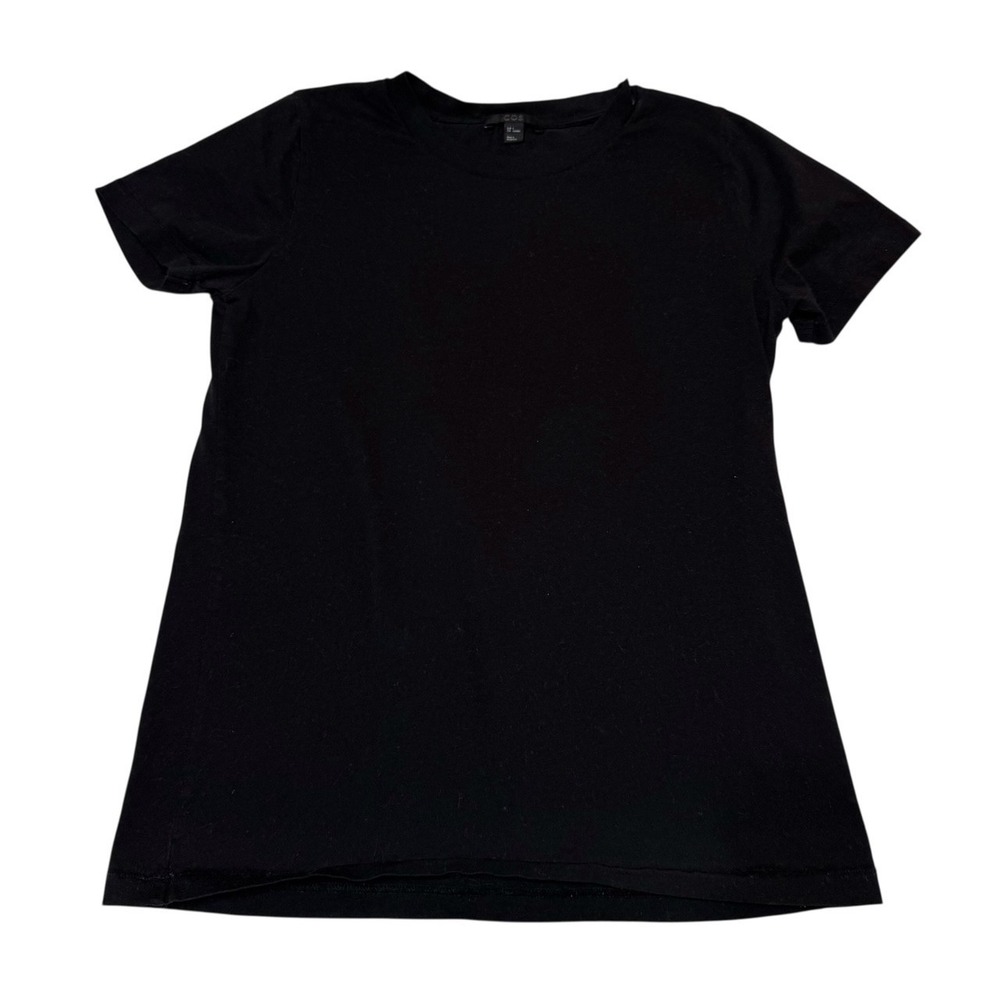 Cos‎ T-shirt Women Black Solid EUR SMALL